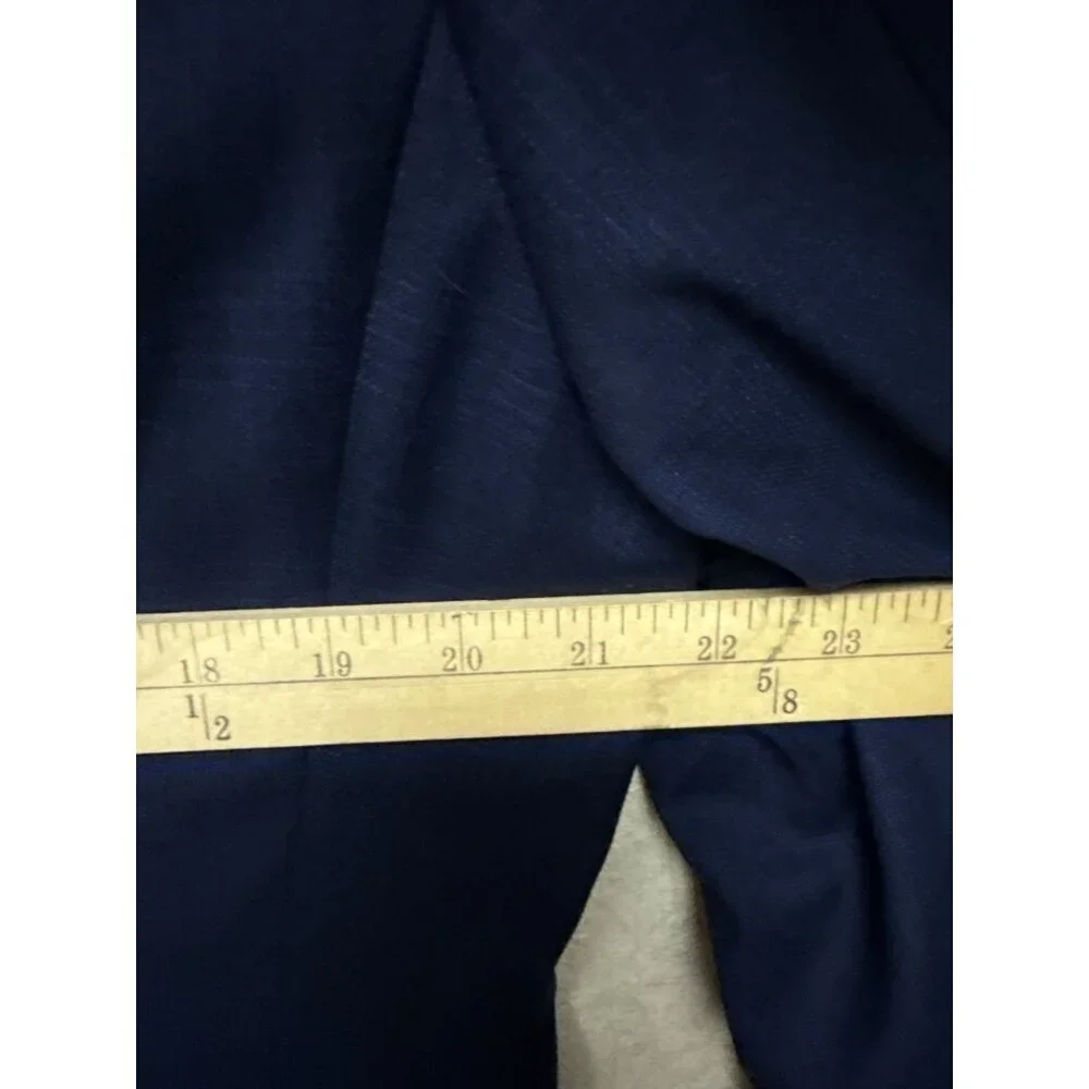 English Laundry Men's Suit Blazer Pants Navy Blue Lined Window Pane 42L 35W NEW